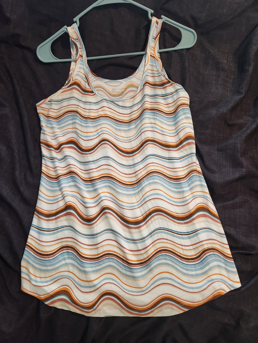 Womens Striped Wave Tank Top NWOT Size Large